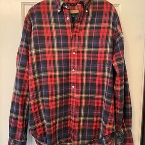 Gitman bros flannel plaid shirt size large near mint condition